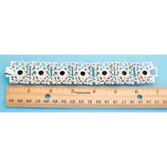 Vintage Gothic Black Gem Bracelet 7 Inches N13 - Picture 3 of 3